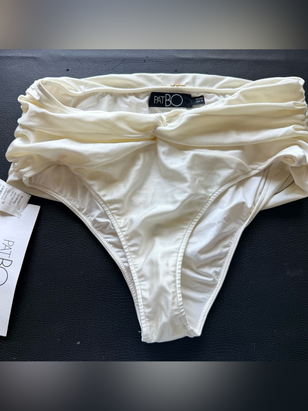 PatBO White Bikini Bottom Fold Over XL